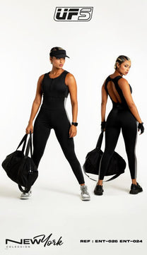 ENTERIZO / JUMPSUIT COLOMBIANO NEGRO MARCA UF SPORT