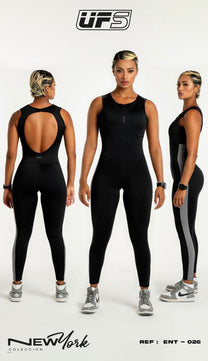 ENTERIZO / JUMPSUIT COLOMBIANO NEGRO MARCA UF SPORT