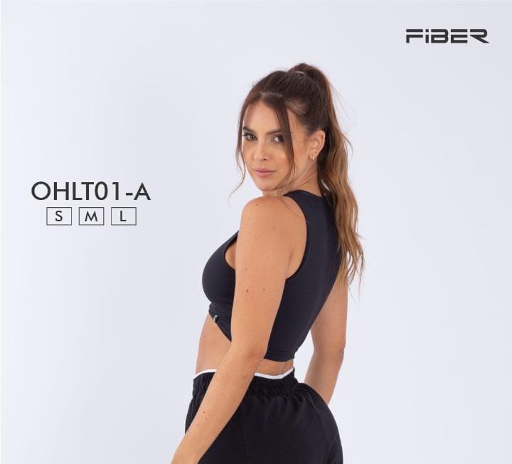 CROP TOP DEPORTIVO FIBER NEGRO