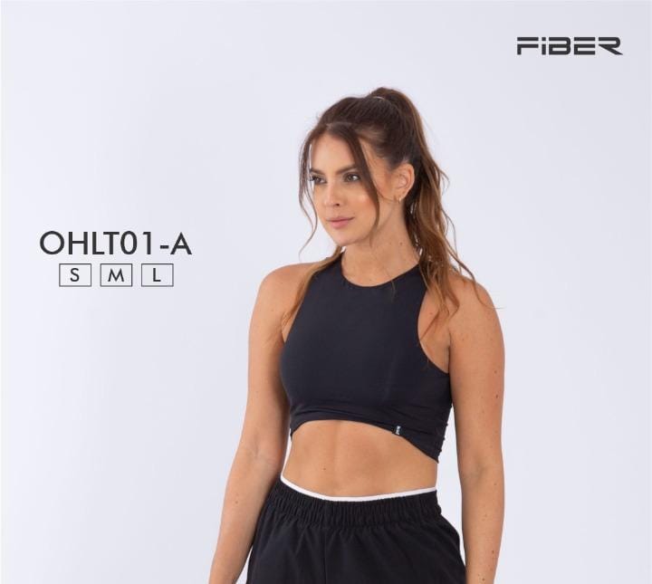 CROP TOP DEPORTIVO FIBER NEGRO